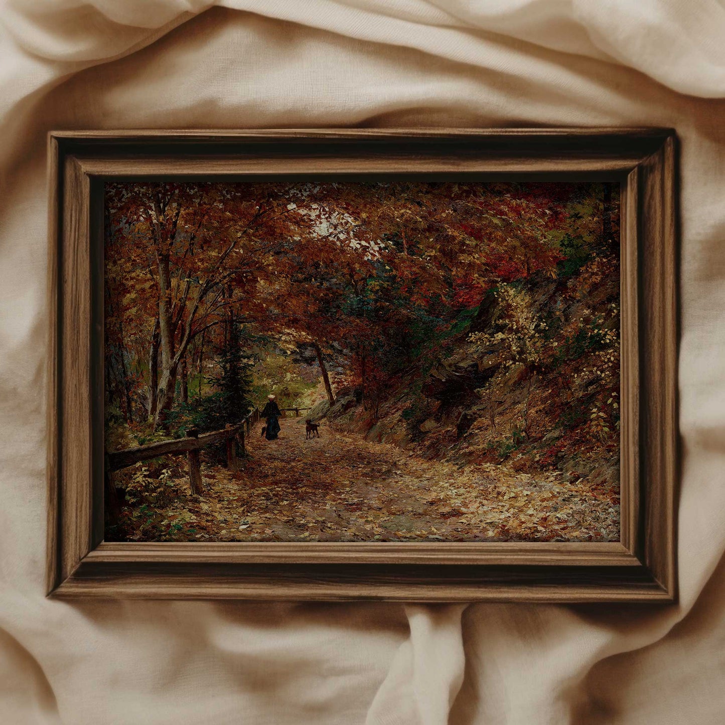 Autumn Stroll Vintage Painting