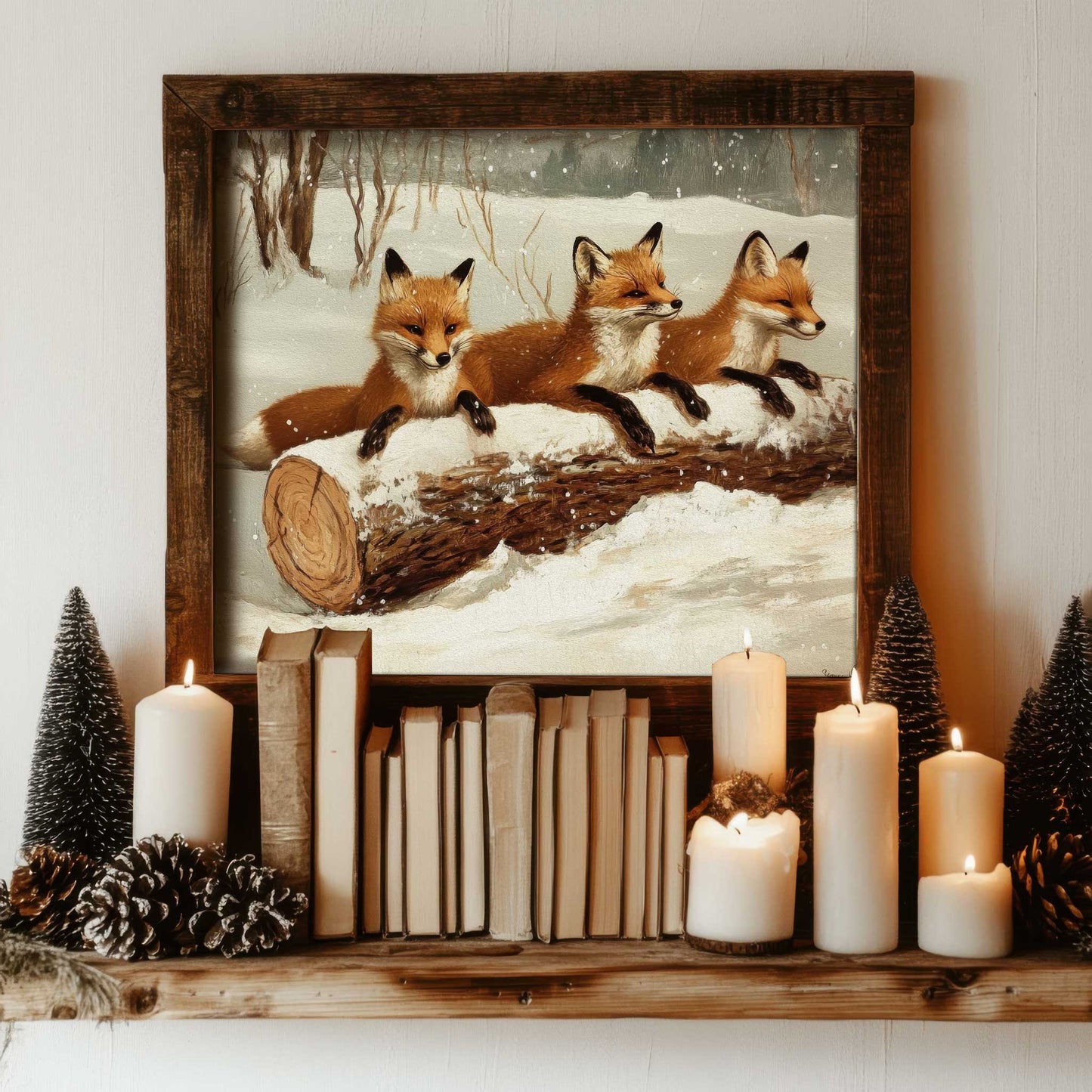 Little Foxes Winter Print