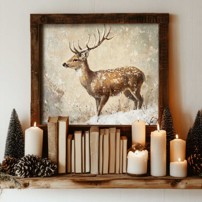 Deer in Winter Print