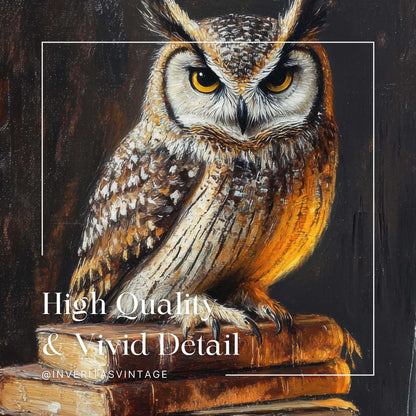 the owl print is high quality and has vivid detail