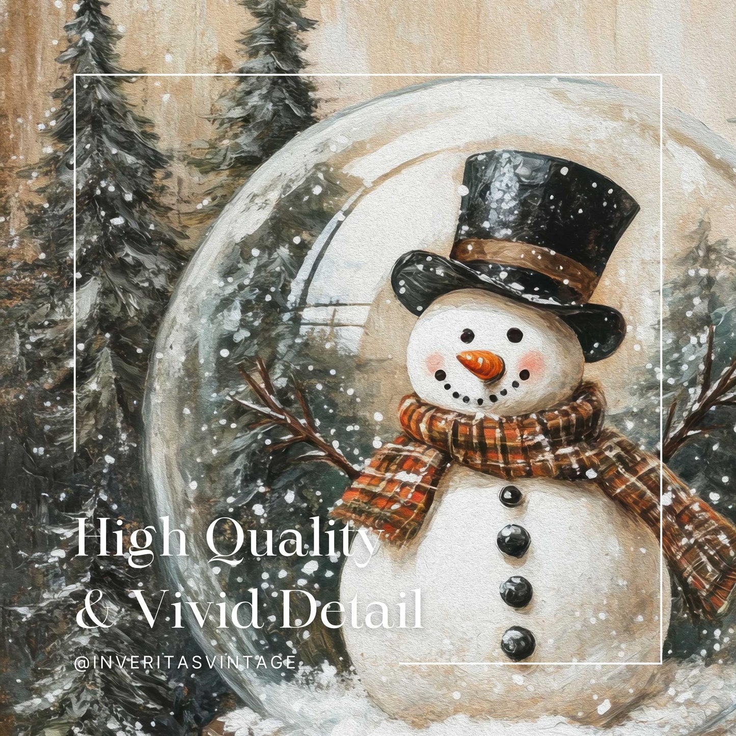 the snowman print is high quality and has vivid detail