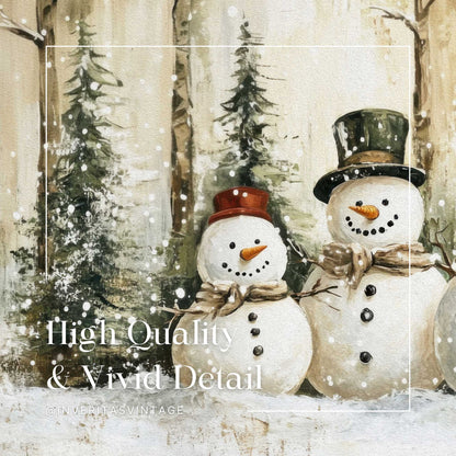 the snowman family print is high quality and has vivid detail