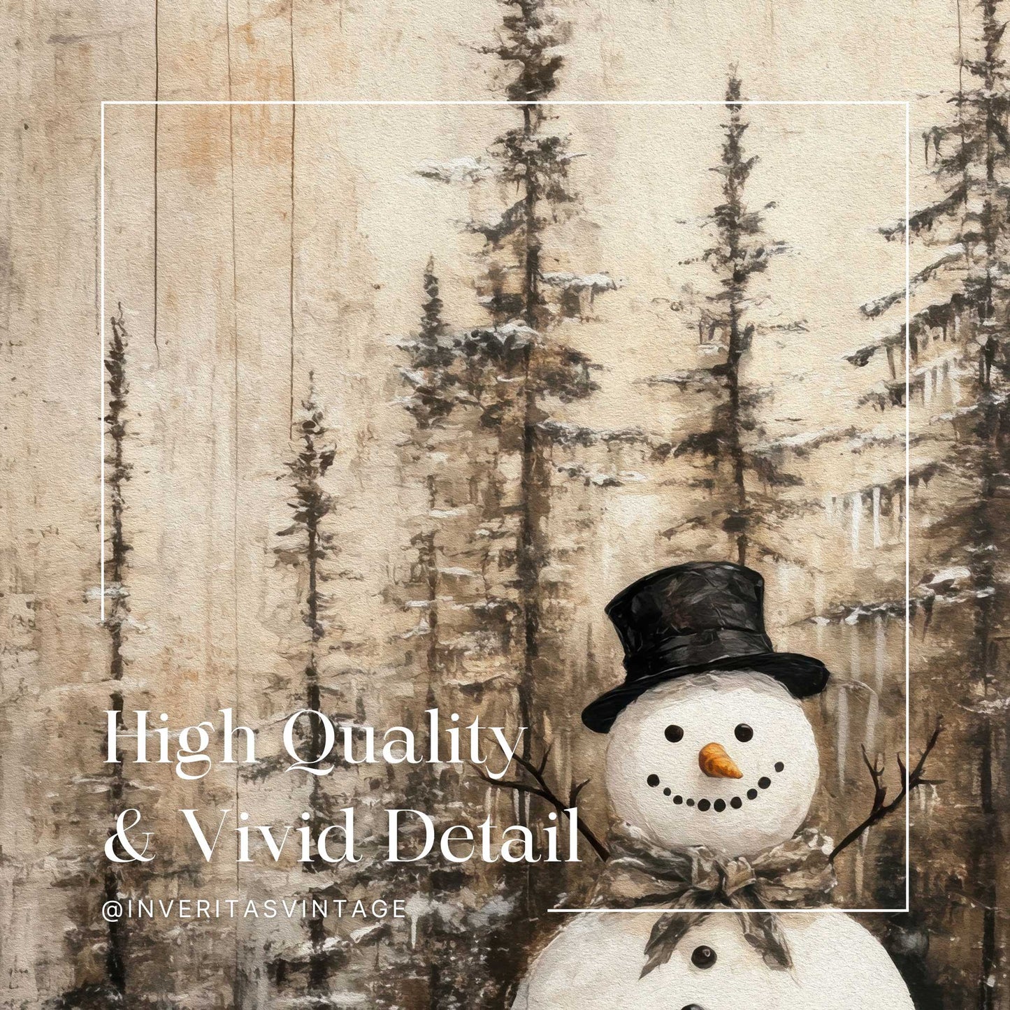 the snowman print is high quality and has vivid detail