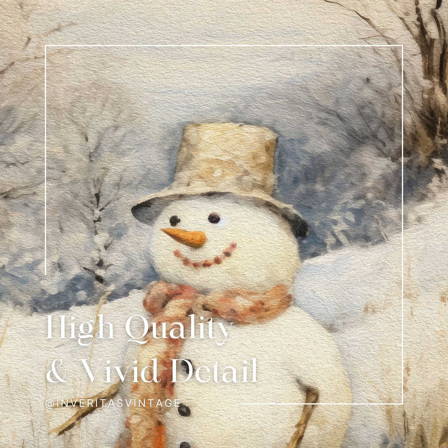 the snowman print is high quality and has vivid detail