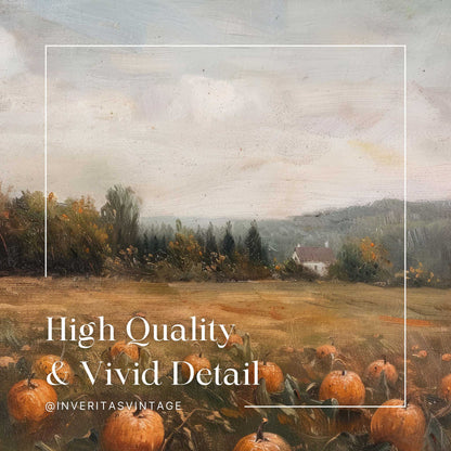 the vintage pumpkin patch print is high quality and has vivid detail