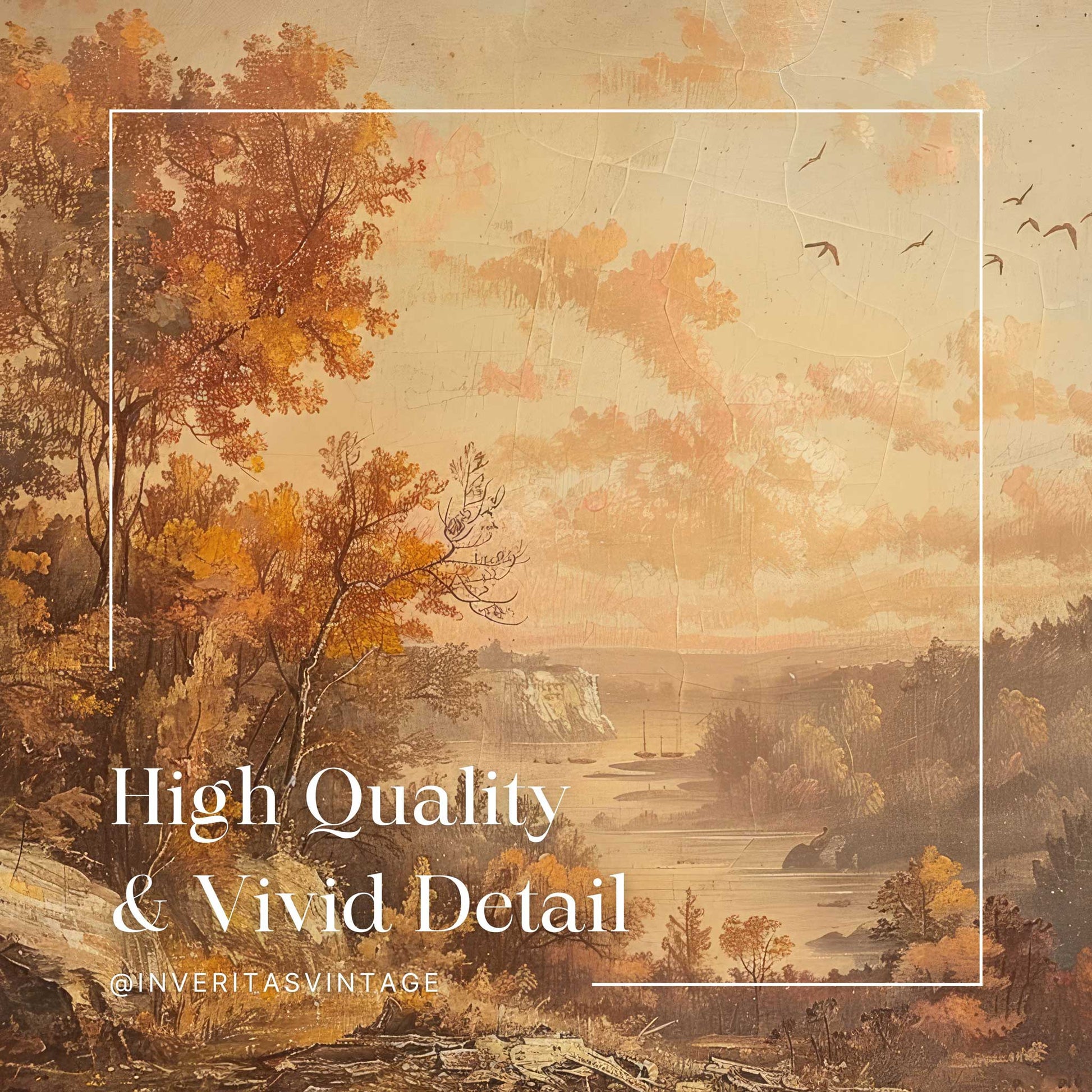 the autumn landscape print is high quality and has vivid detail