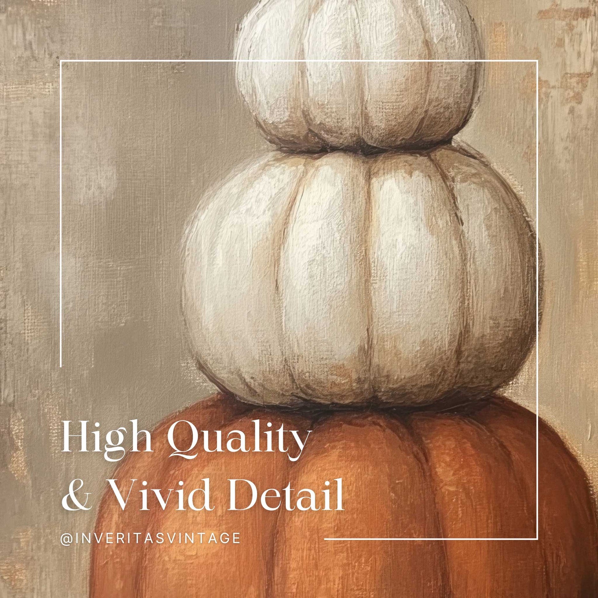 the rustic pumpkins print is high quality and has vivid details