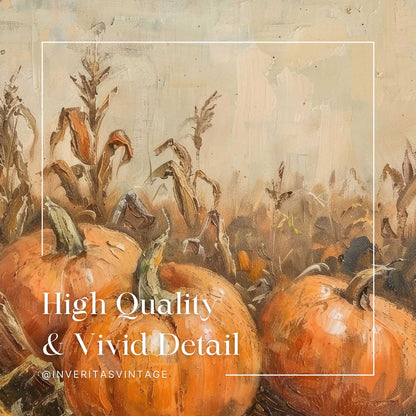 the pumpkin harvest print is high quality and has vivid detail