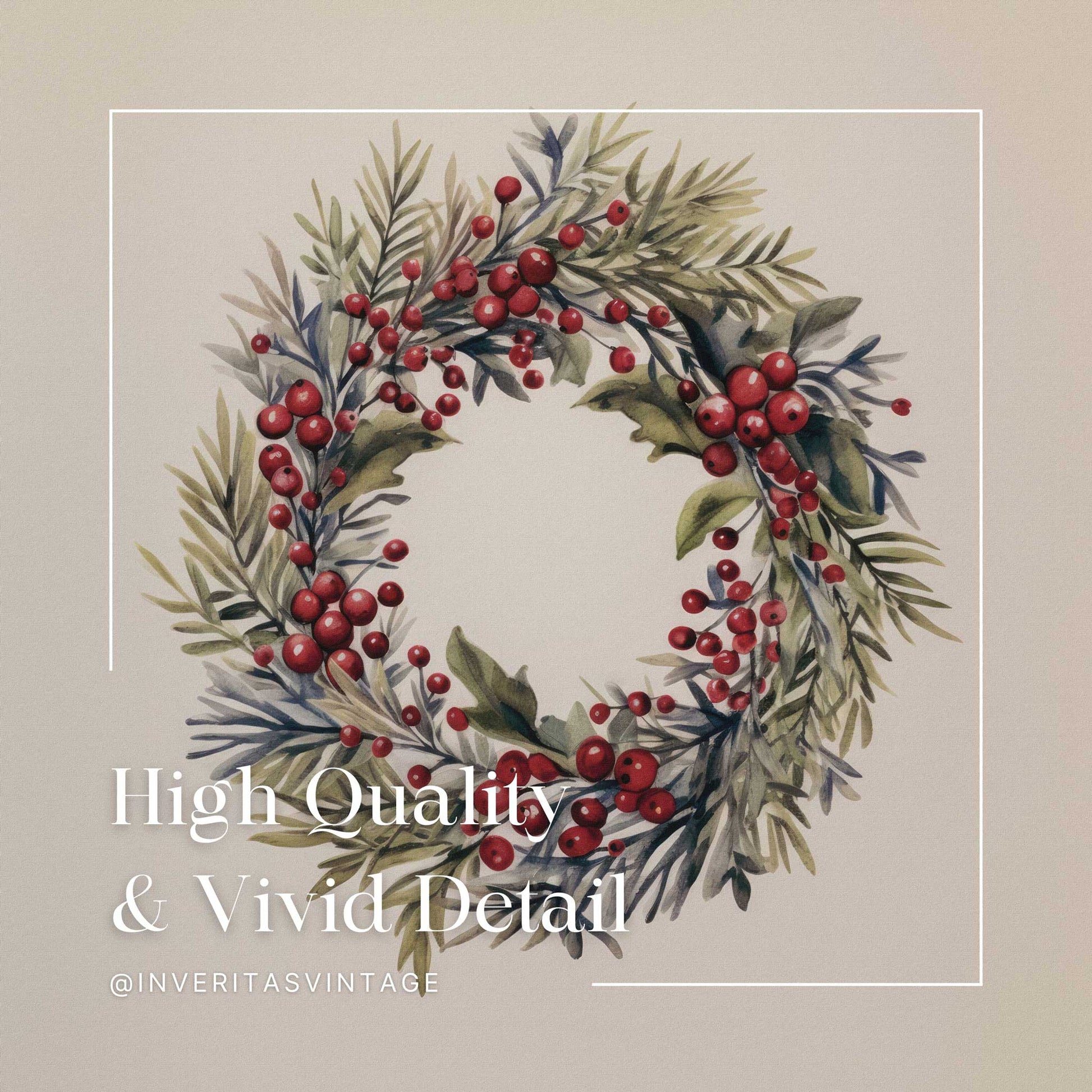 the christmas wreath print is high quality and has vivid detail