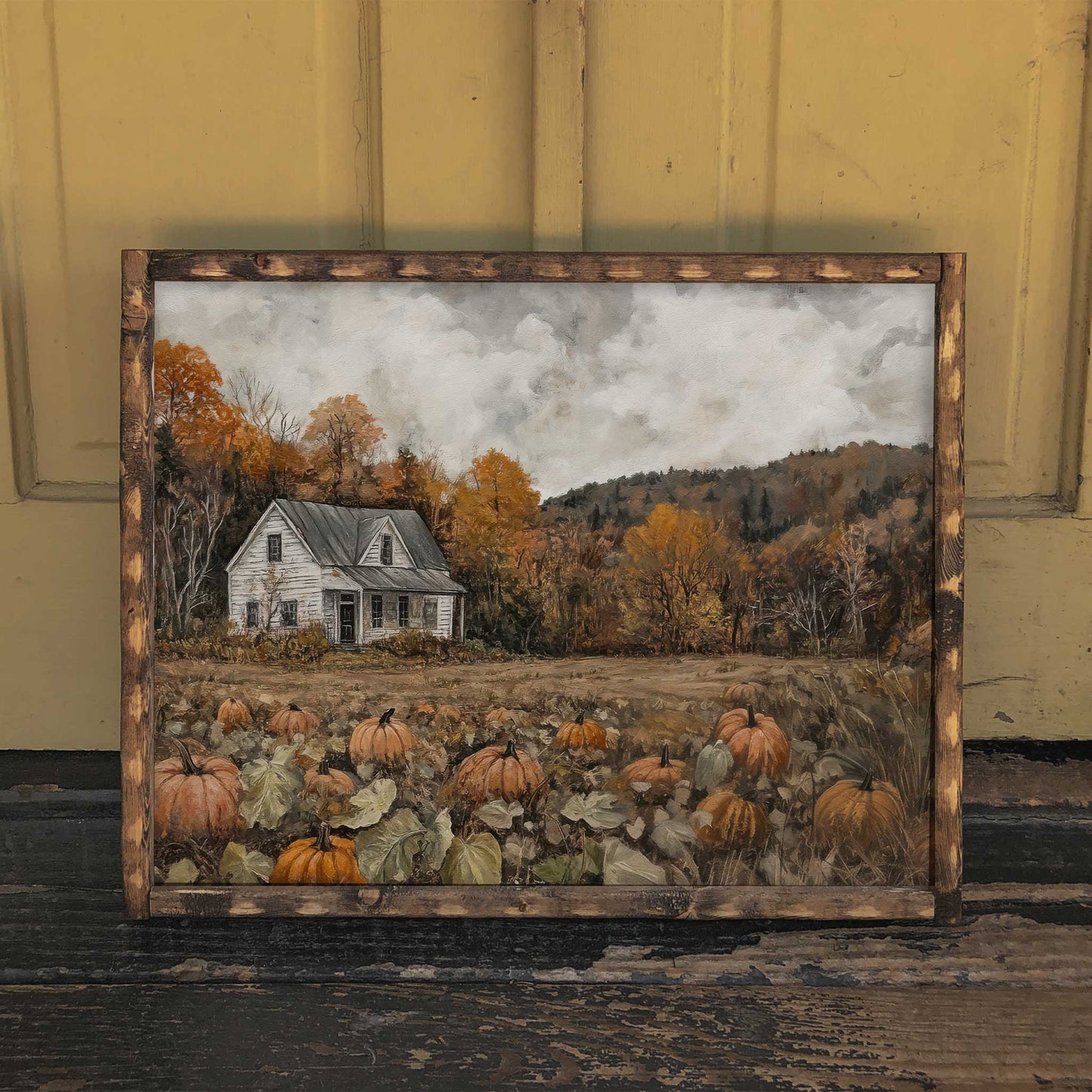 Muted Pumpkin Field Painting