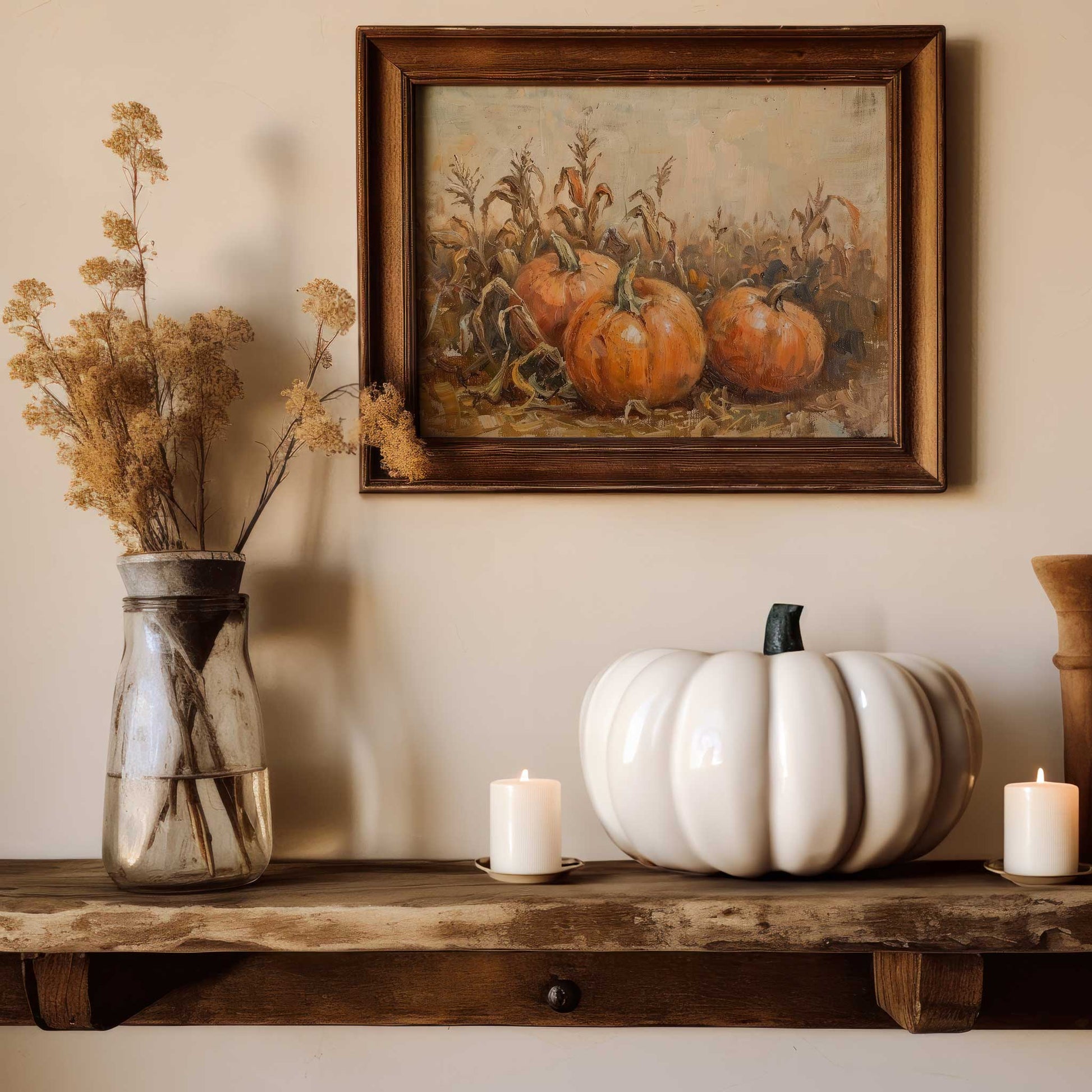 the pumpkin harvest print is perfect for cottage fall decor