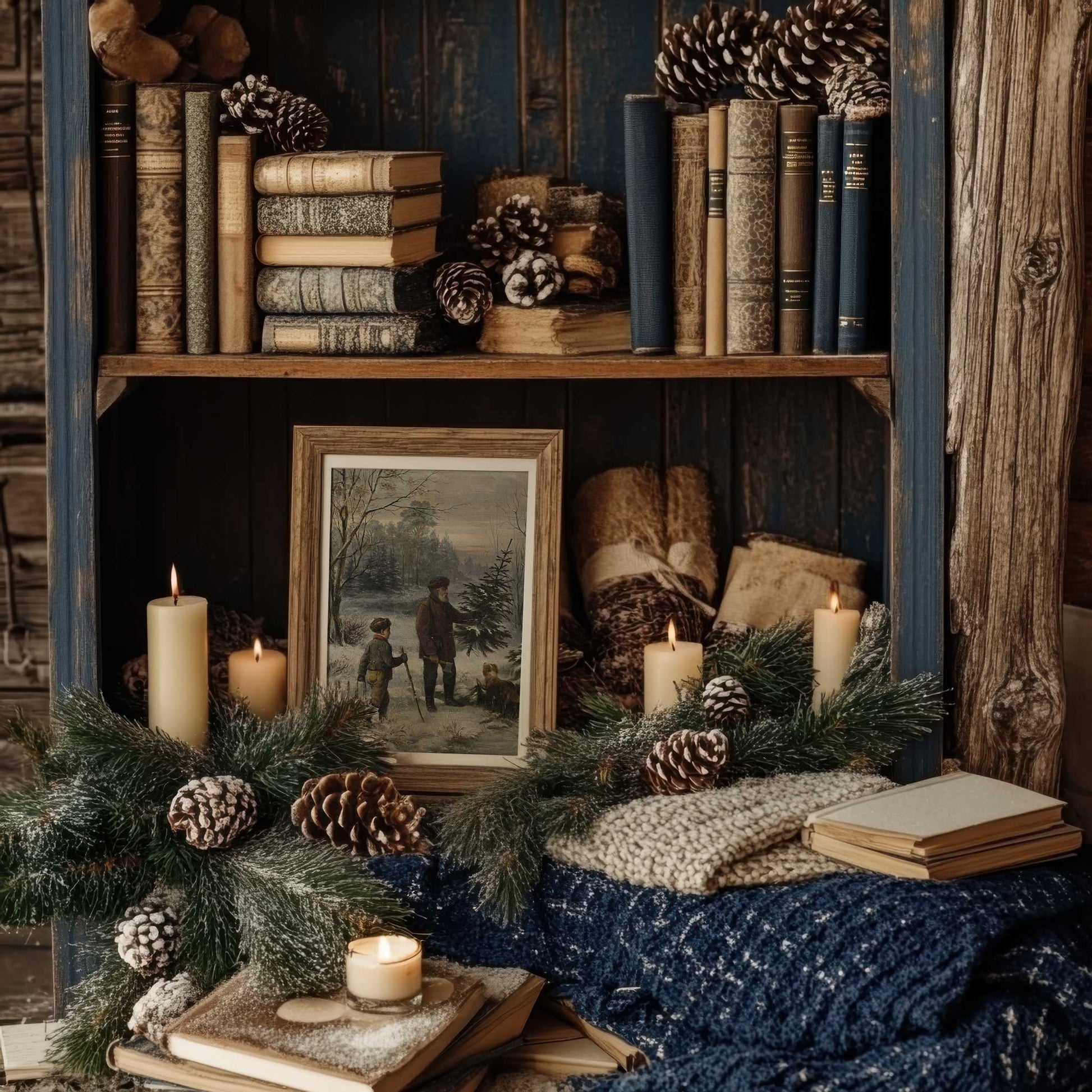 rustic christmas decor print