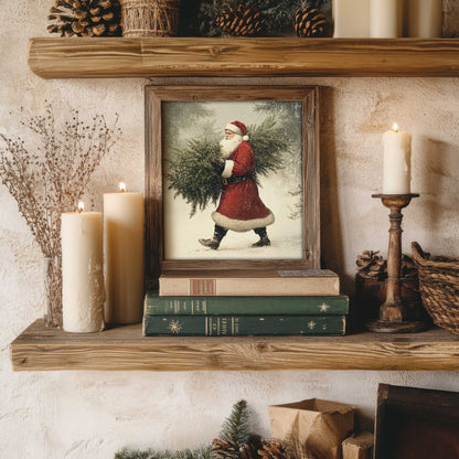 Santa Claus Christmas Tree Print