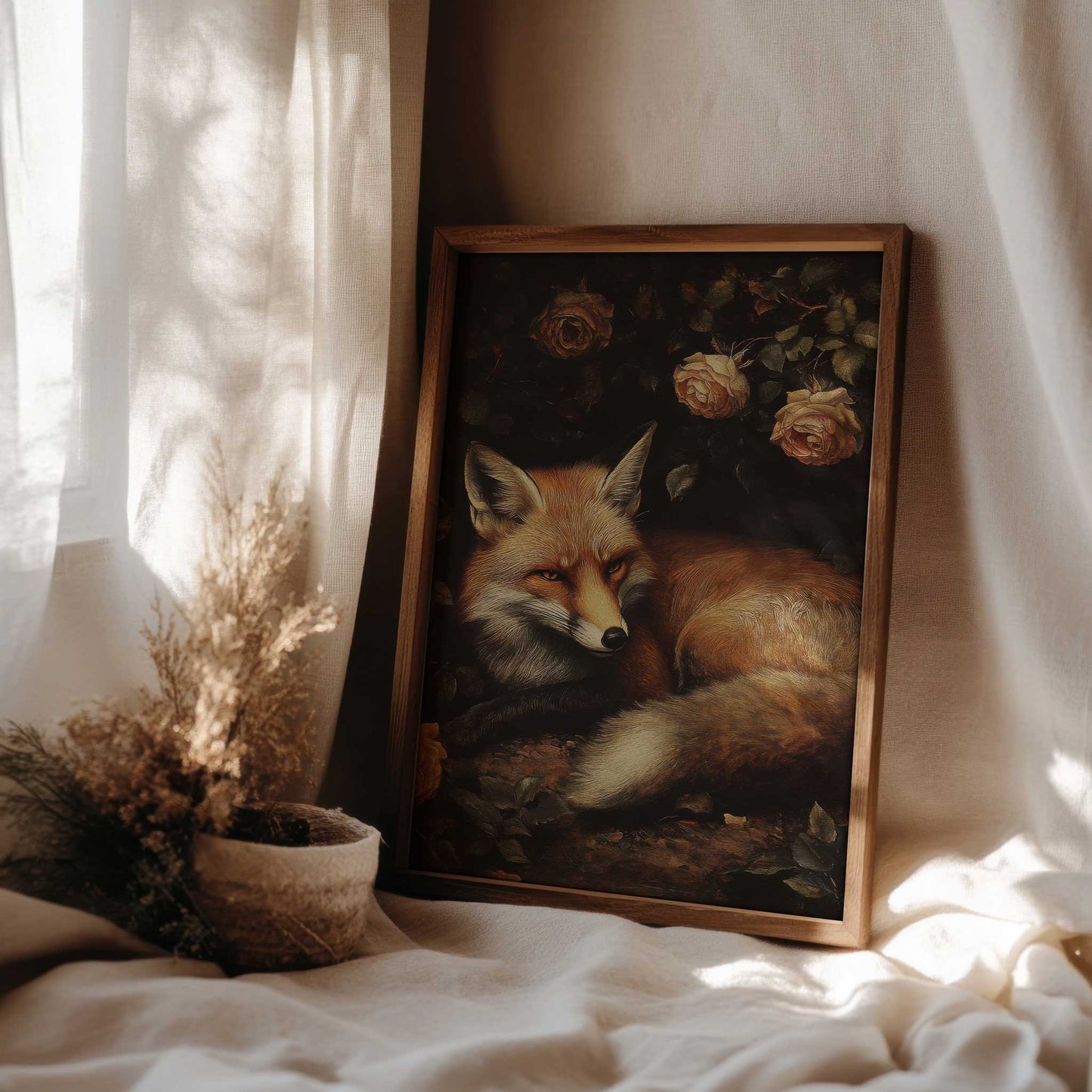 Moody Red Fox Painting